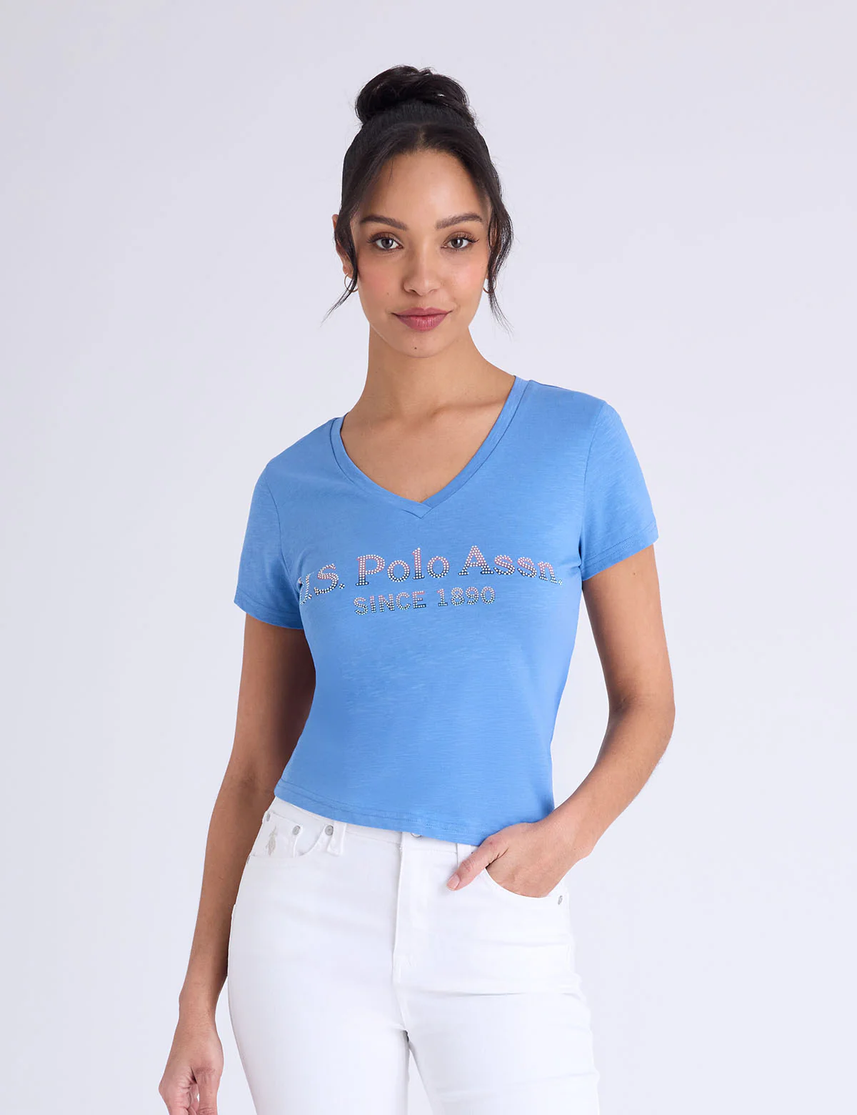 OMBRE V-NECK STRONE PRINT T-SHIRT - Image 6