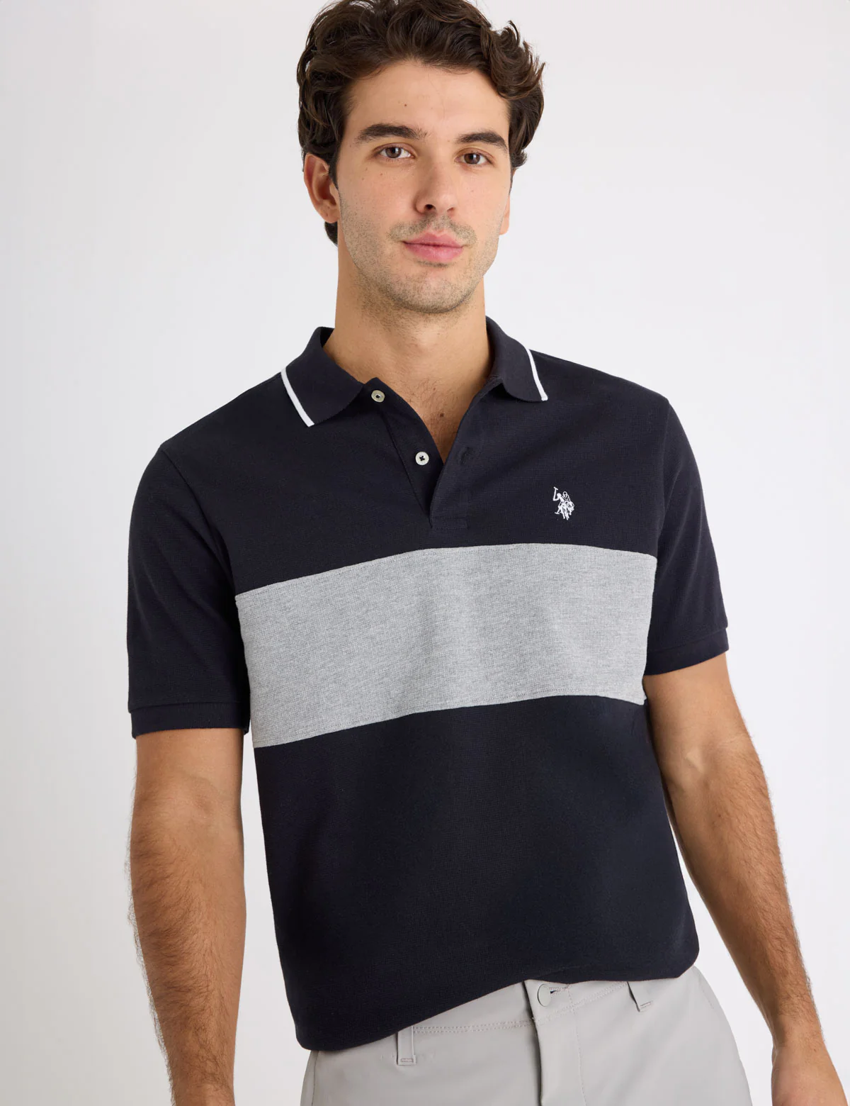 OTTOMAN KNIT COLORBLOCK POLO SHIRT - Image 4