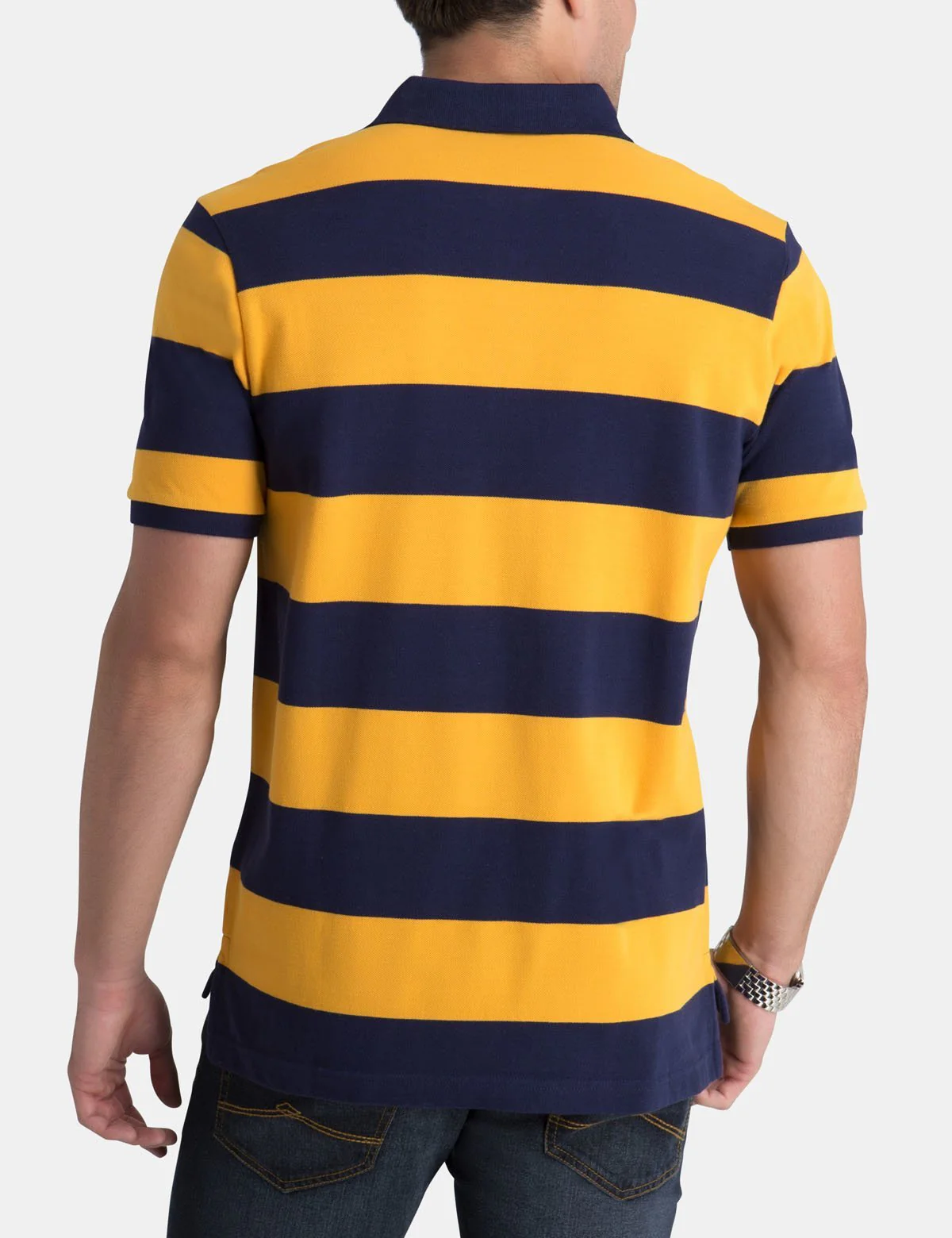 P PATCH RUGBY STRIPE POLO SHIRT - Image 2