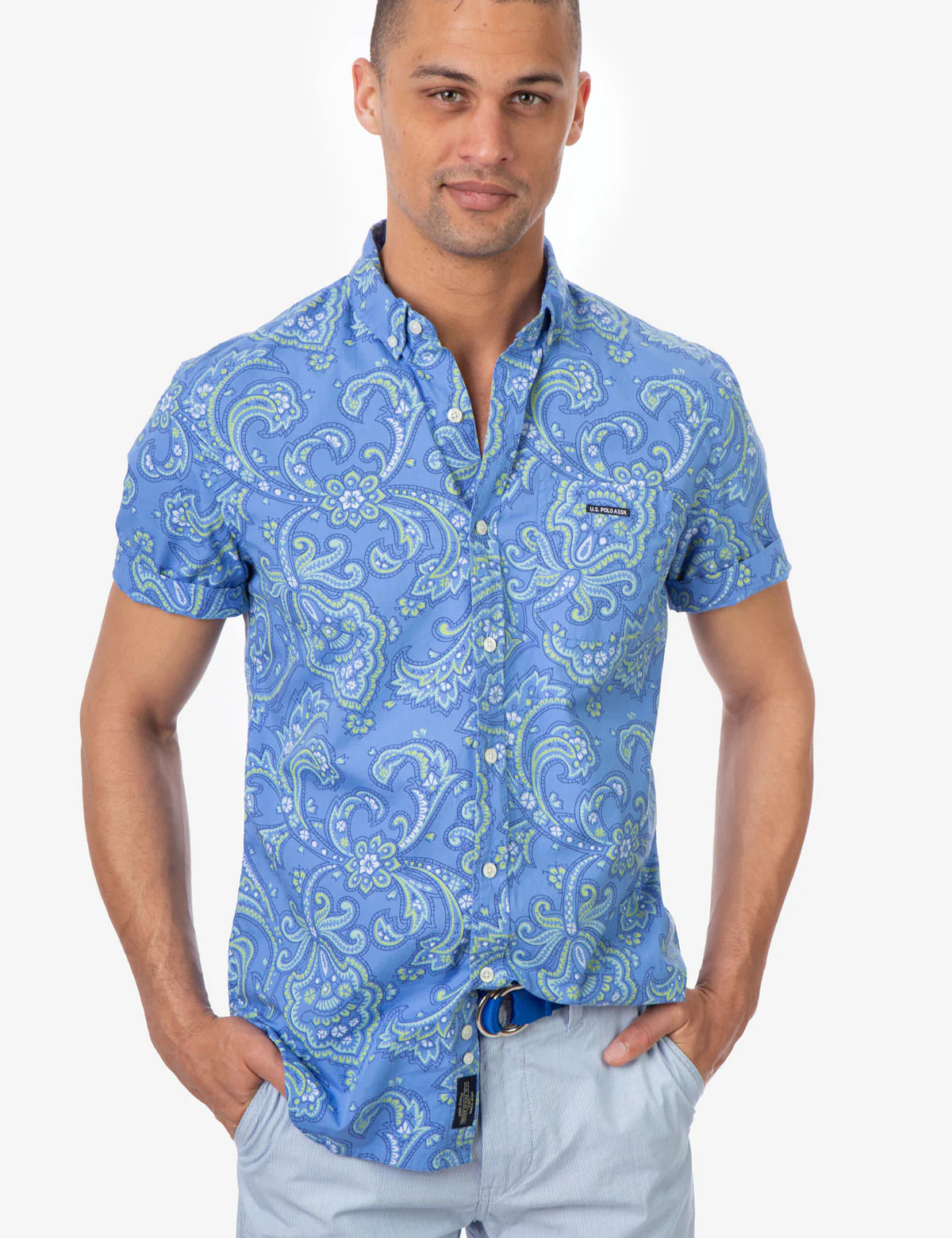PAISLEY SHORT SLEEVE CAMP SHIRT