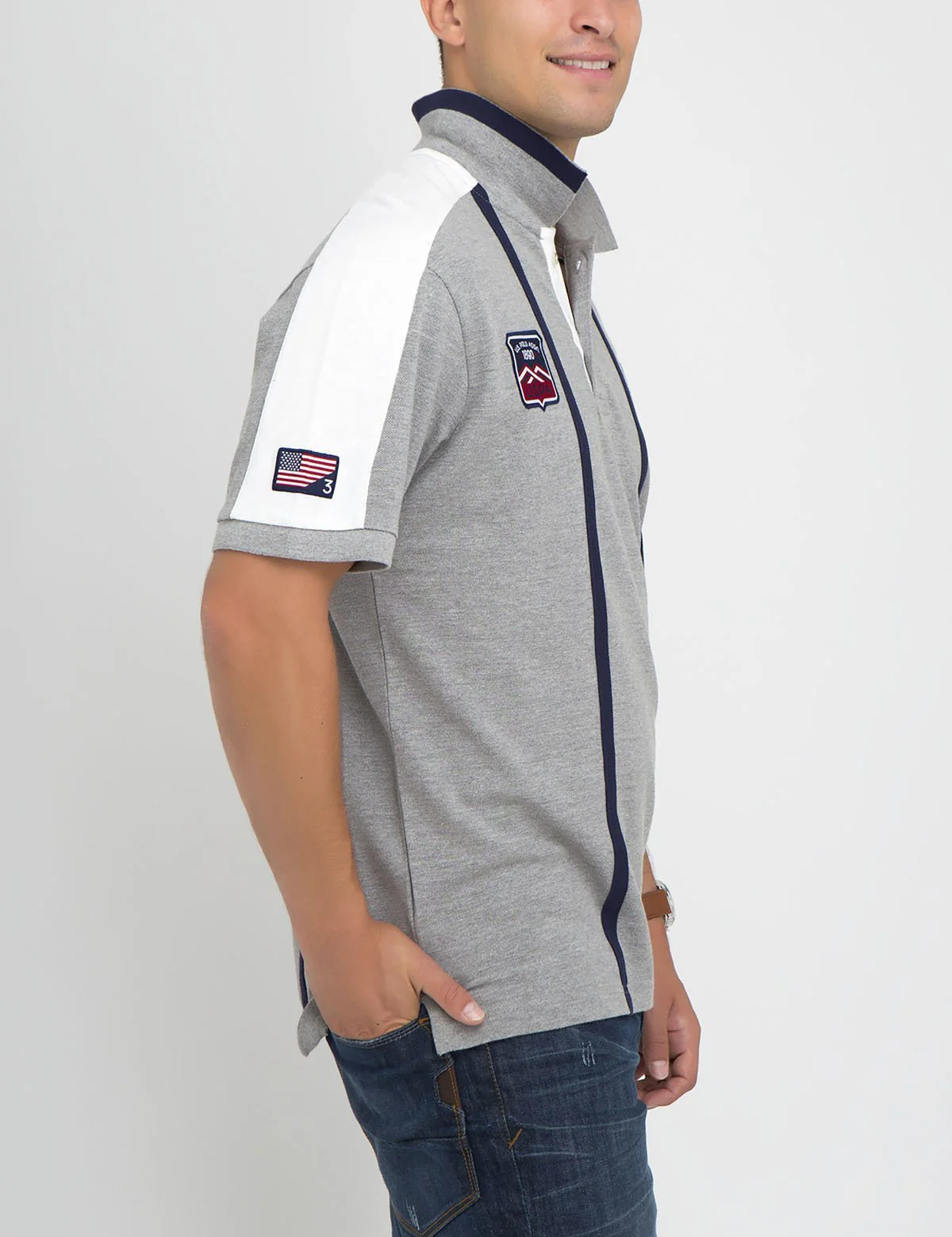 PATCHED USA VERTICAL POLO SHIRT - Image 2