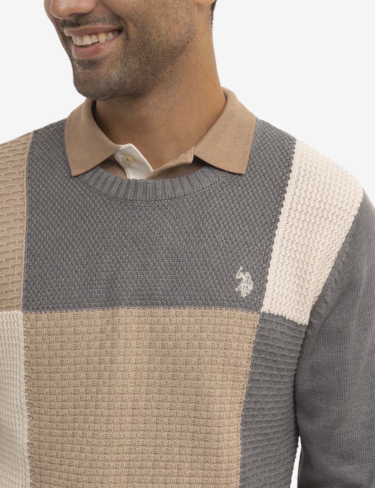 PATCHWORK CREW NECK SWEATER - Image 3