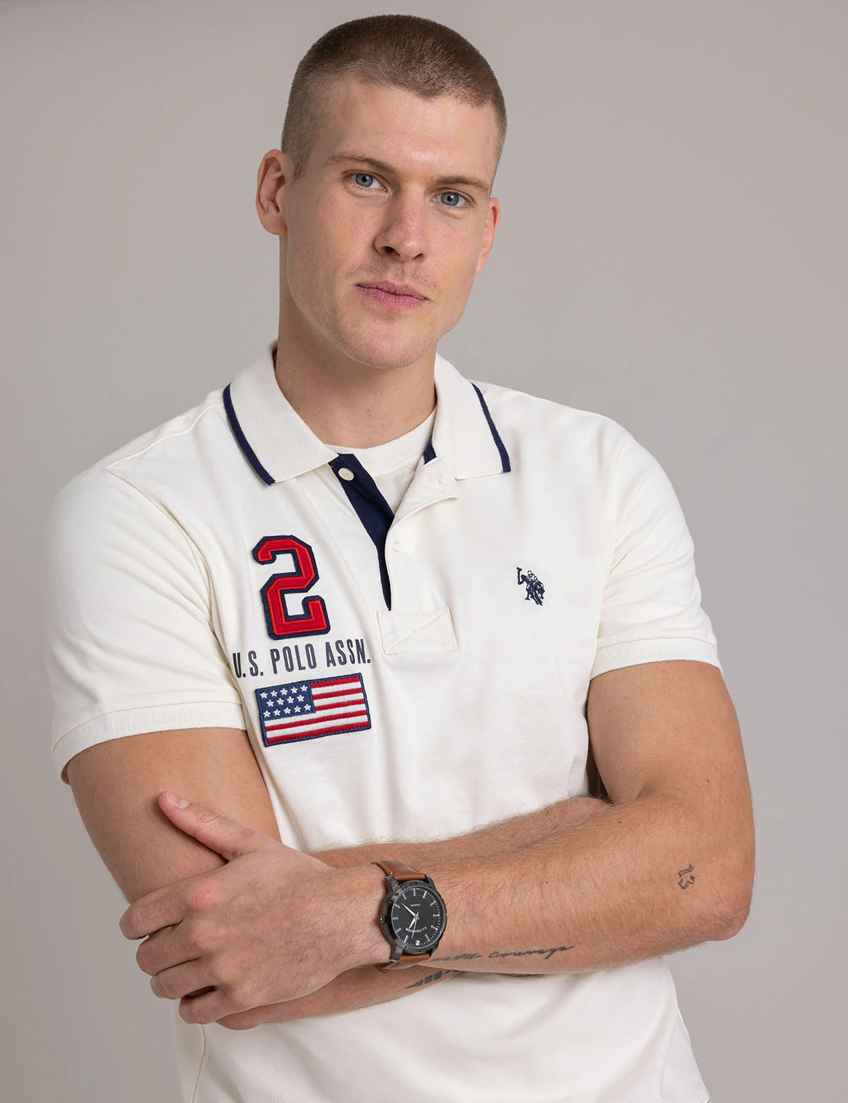 PEACHED JERSEY POLO SHIRT WITH APPLIQUE - Image 6