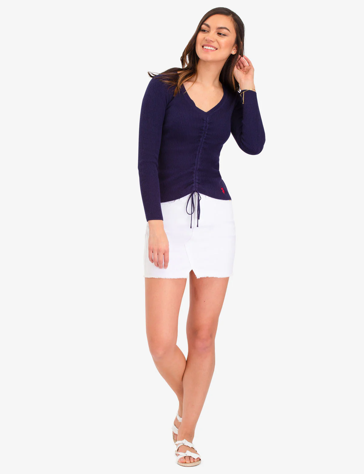 WHITE DENIM SKIRT - Image 2