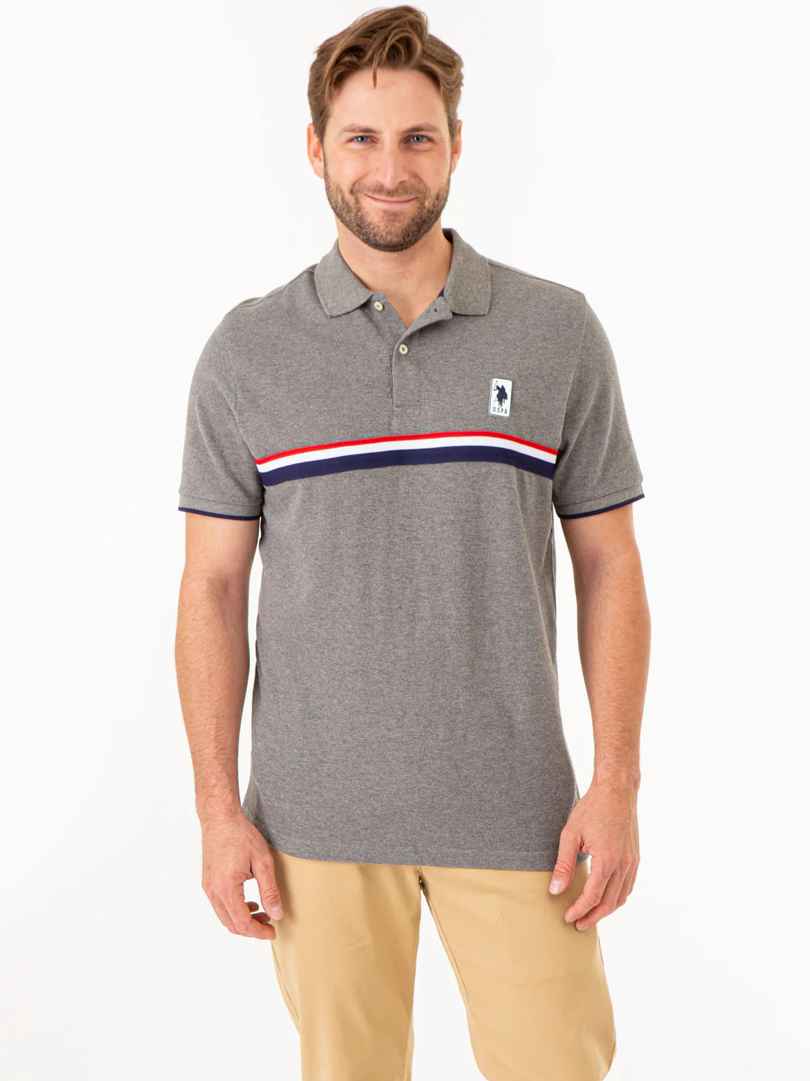 PIECED SIGNATURE STRIPE PIQUE POLO SHIRT - Image 5