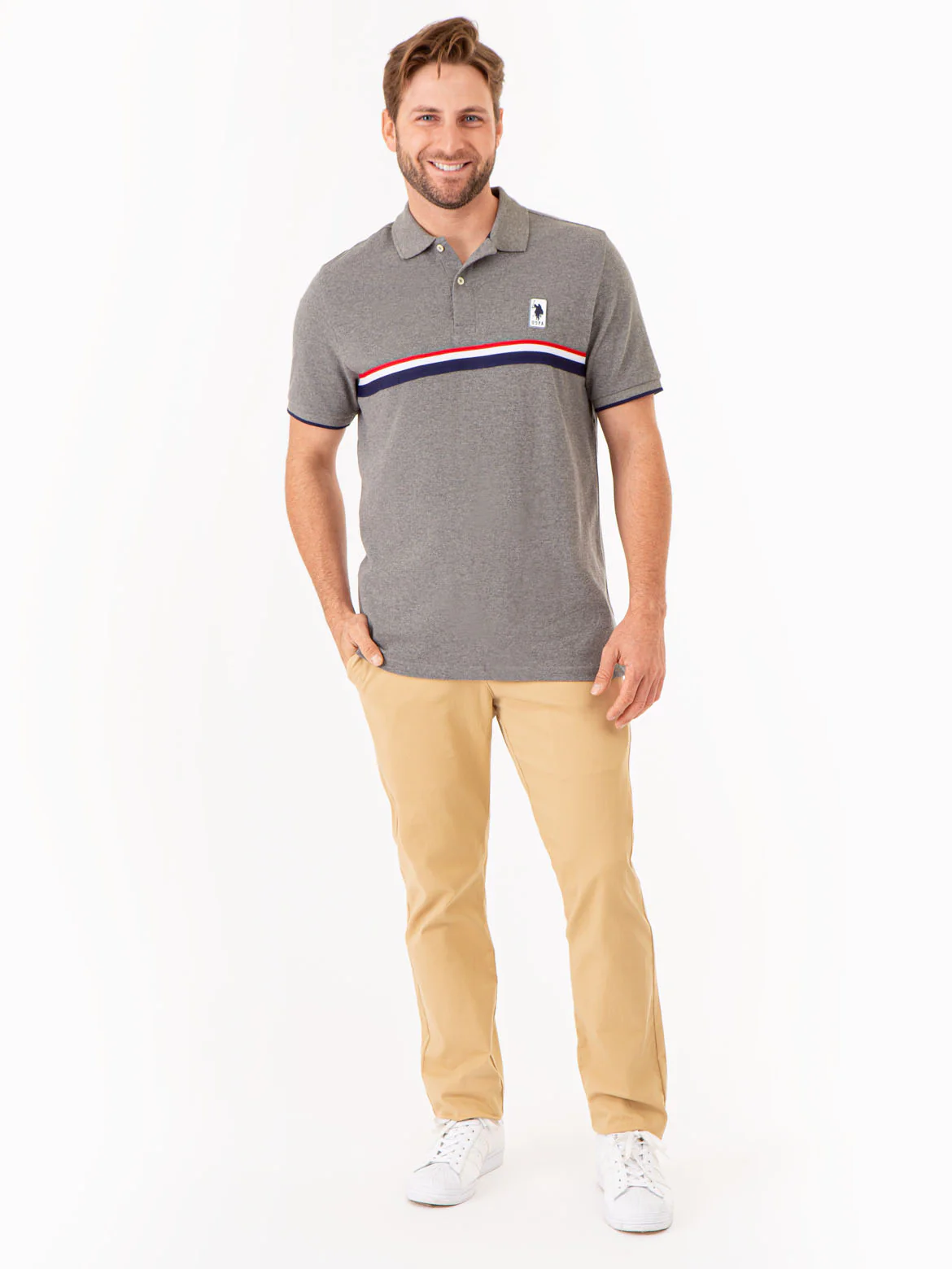PIECED SIGNATURE STRIPE PIQUE POLO SHIRT - Image 6