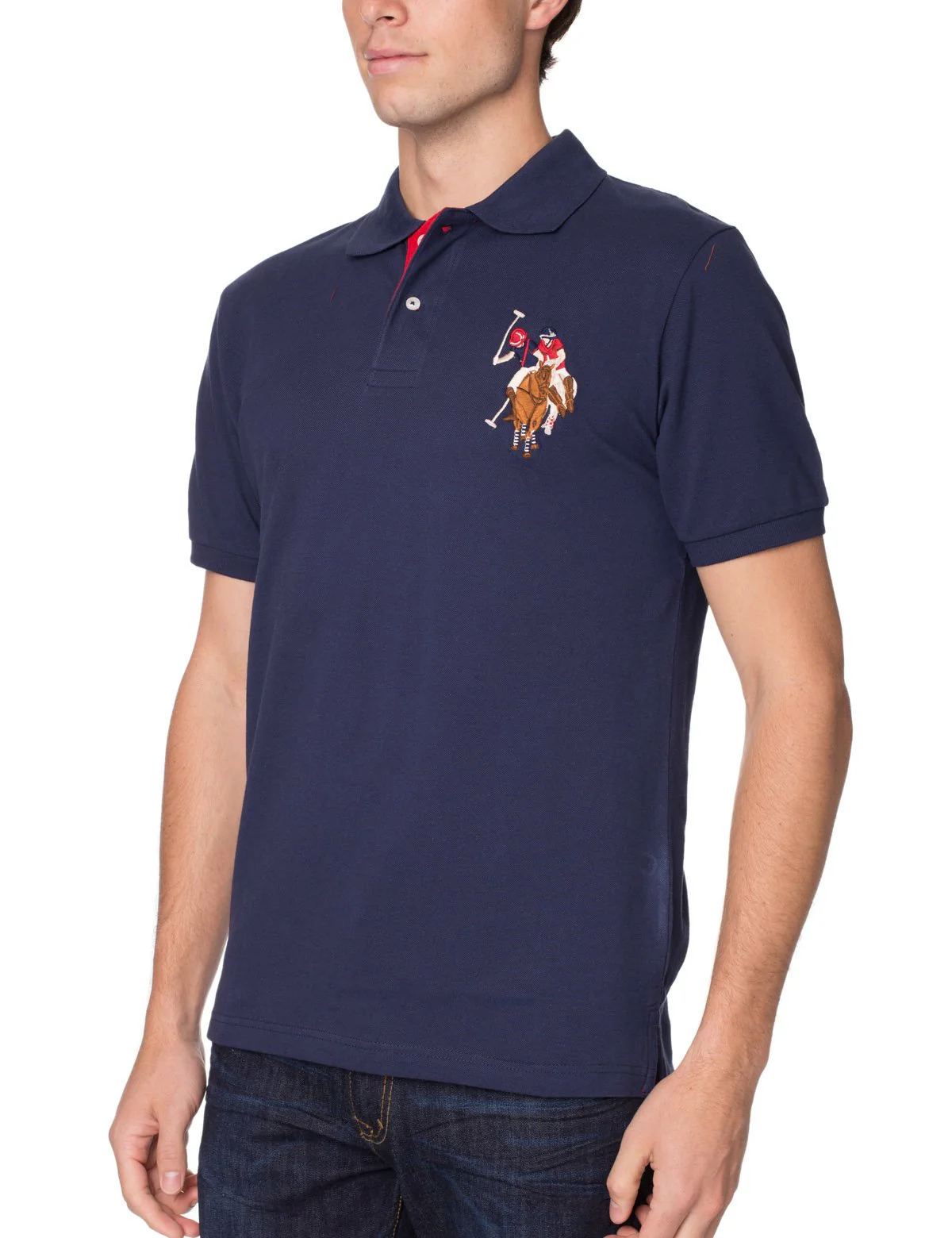 Pique Mesh Multi-Color Logo Polo Shirt - Image 16