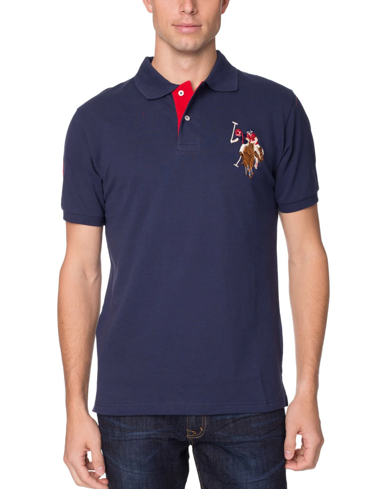 Pique Mesh Multi-Color Logo Polo Shirt - Image 24
