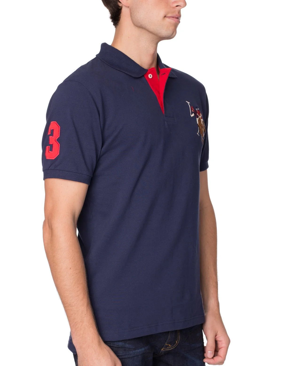 Pique Mesh Multi-Color Logo Polo Shirt - Image 8
