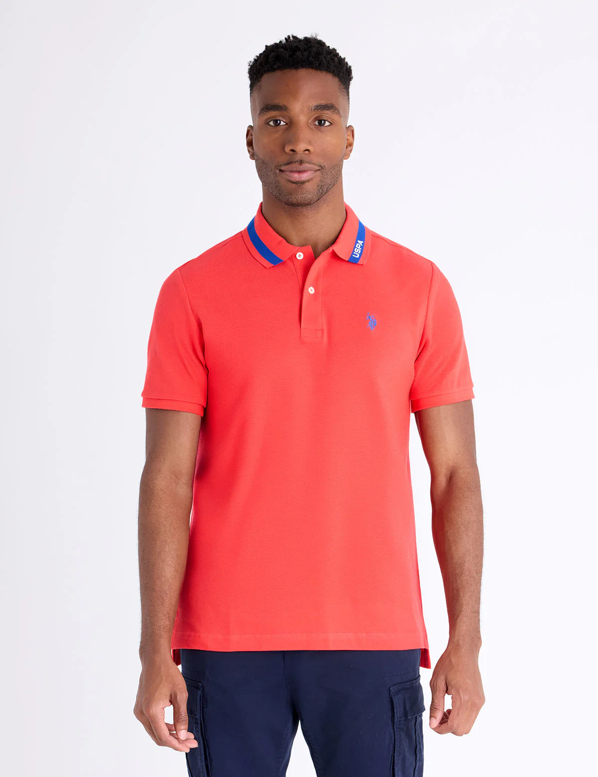 PIQUE POLO SHIRT WITH TIPPED COLLAR - Image 2