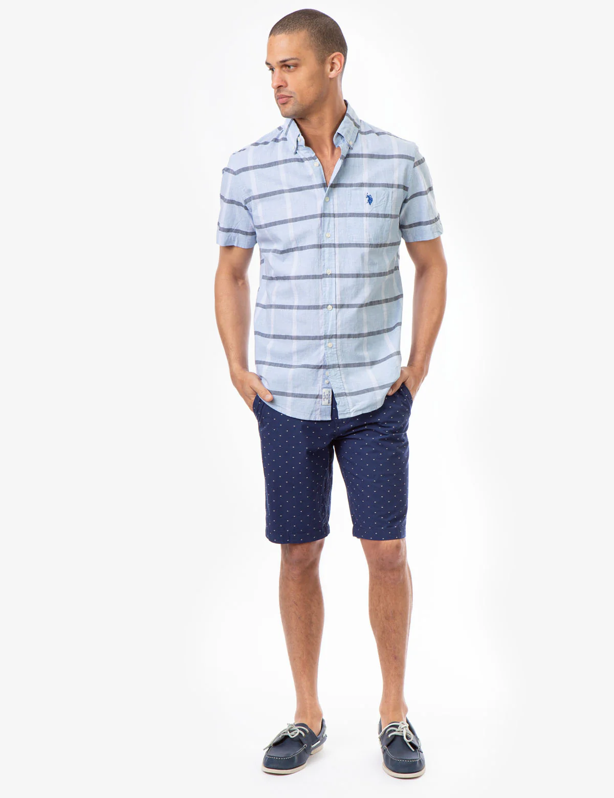 PLAID HEATHER POPLIN SHORT SLEEVE SHIRT - Image 2