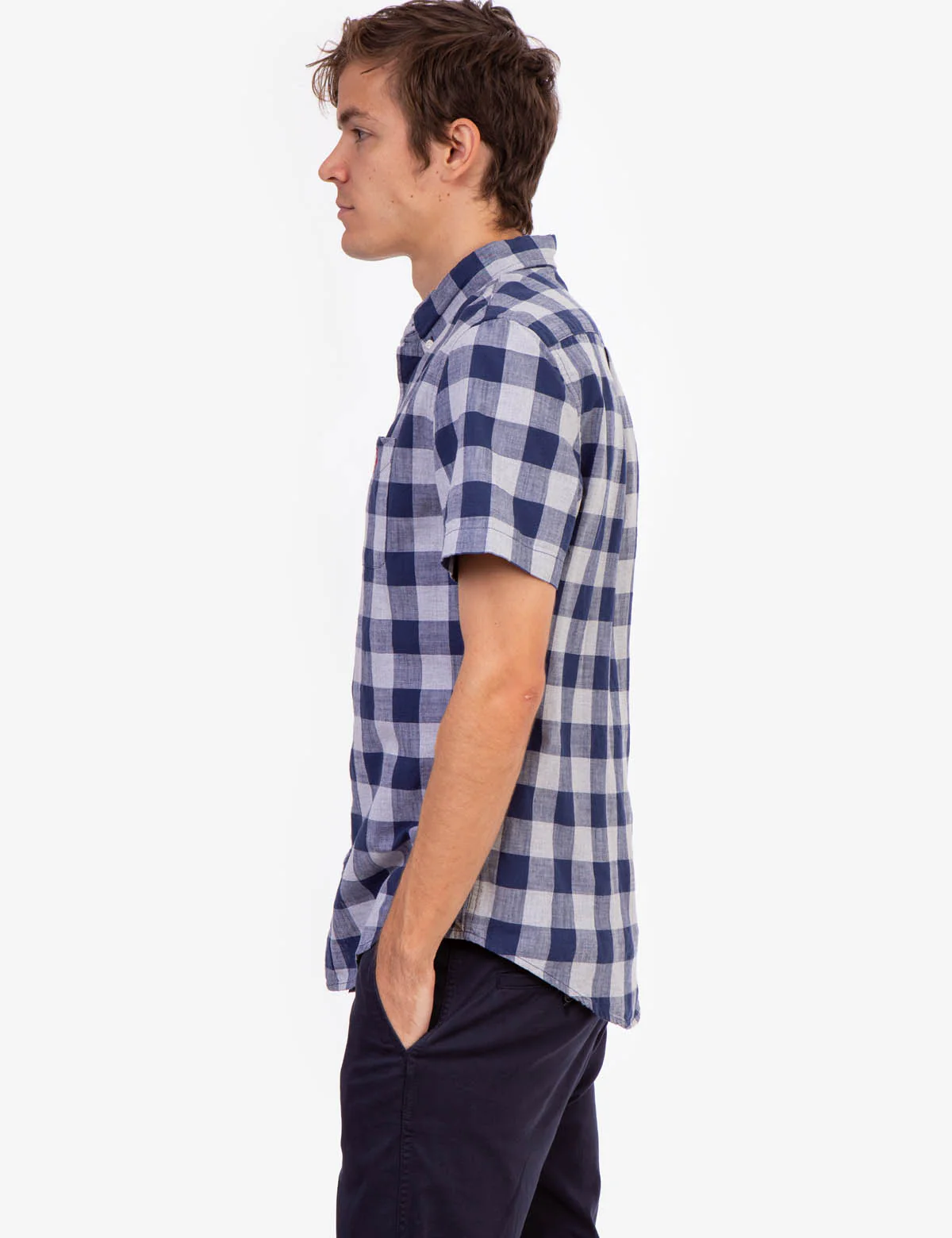 PLAID HEATHER SHORT SLEEVE SHIRT - Image 3