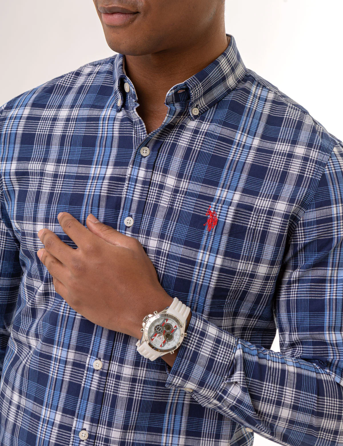 PLAID LONG SLEEVE WOVEN SHIRT WITH POCKET - Image 2