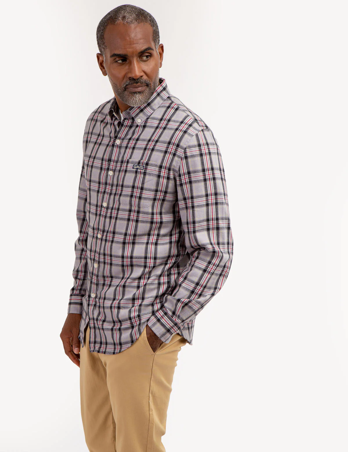 PLAID PEACHED TWILL LONG SLEEVE SHIRT - Image 4