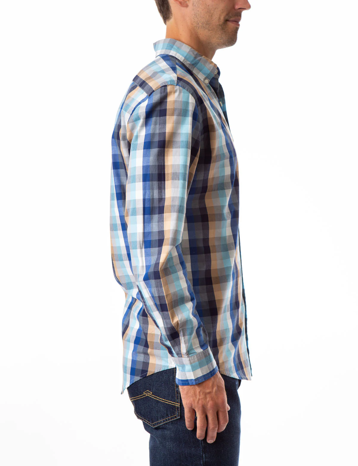 PLAID POPLIN LONG SLEEVE SHIRT - Image 3
