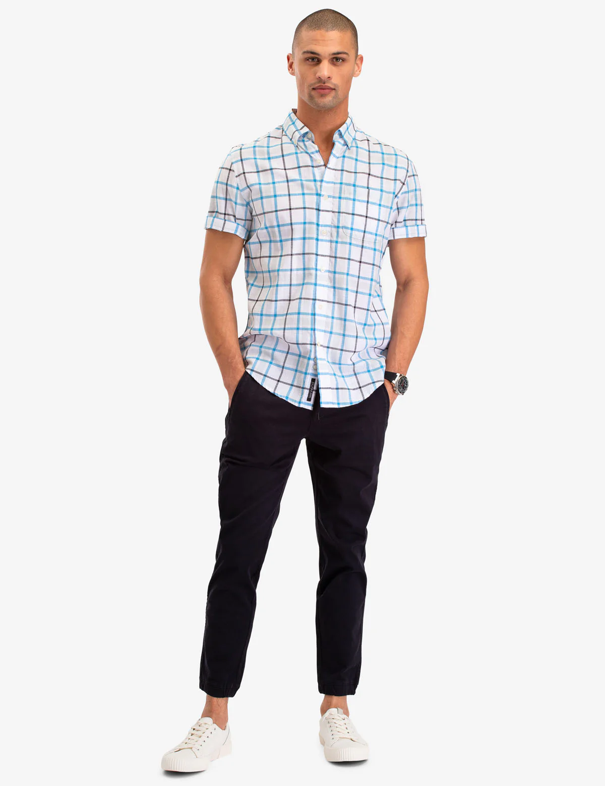 PLAID POPLIN SHORT SLEEVE SHIRT - Image 2