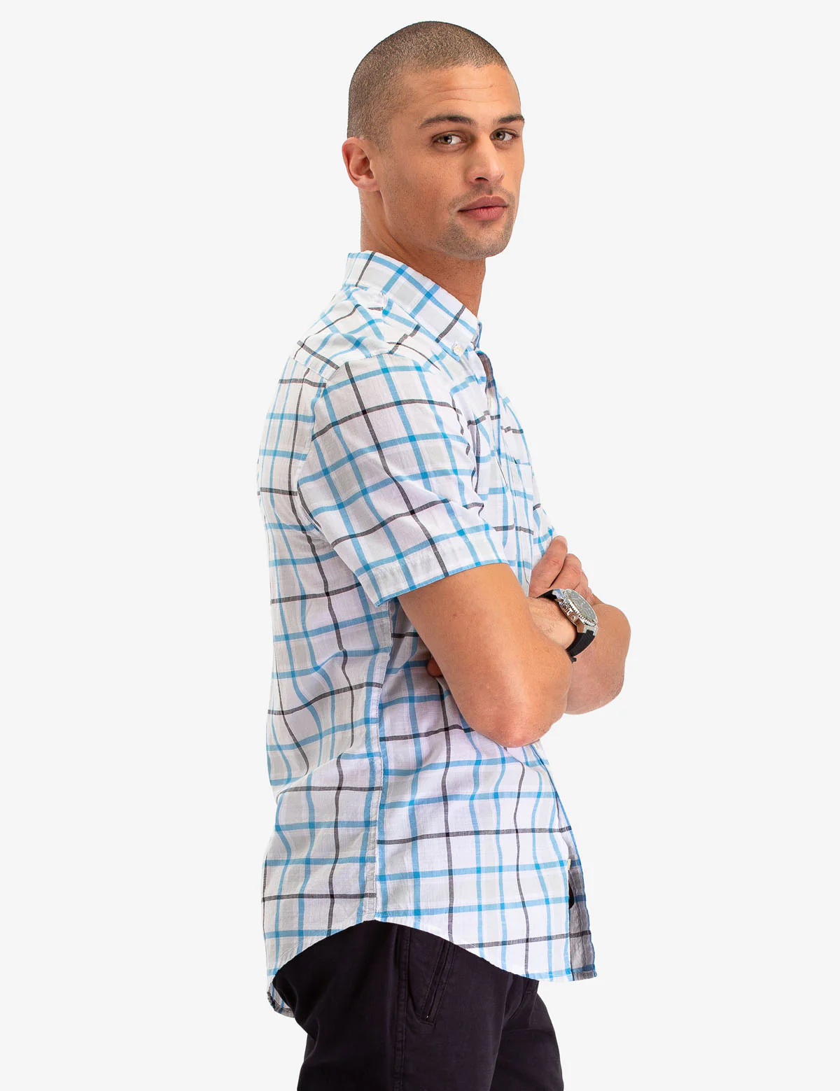 PLAID POPLIN SHORT SLEEVE SHIRT - Image 3