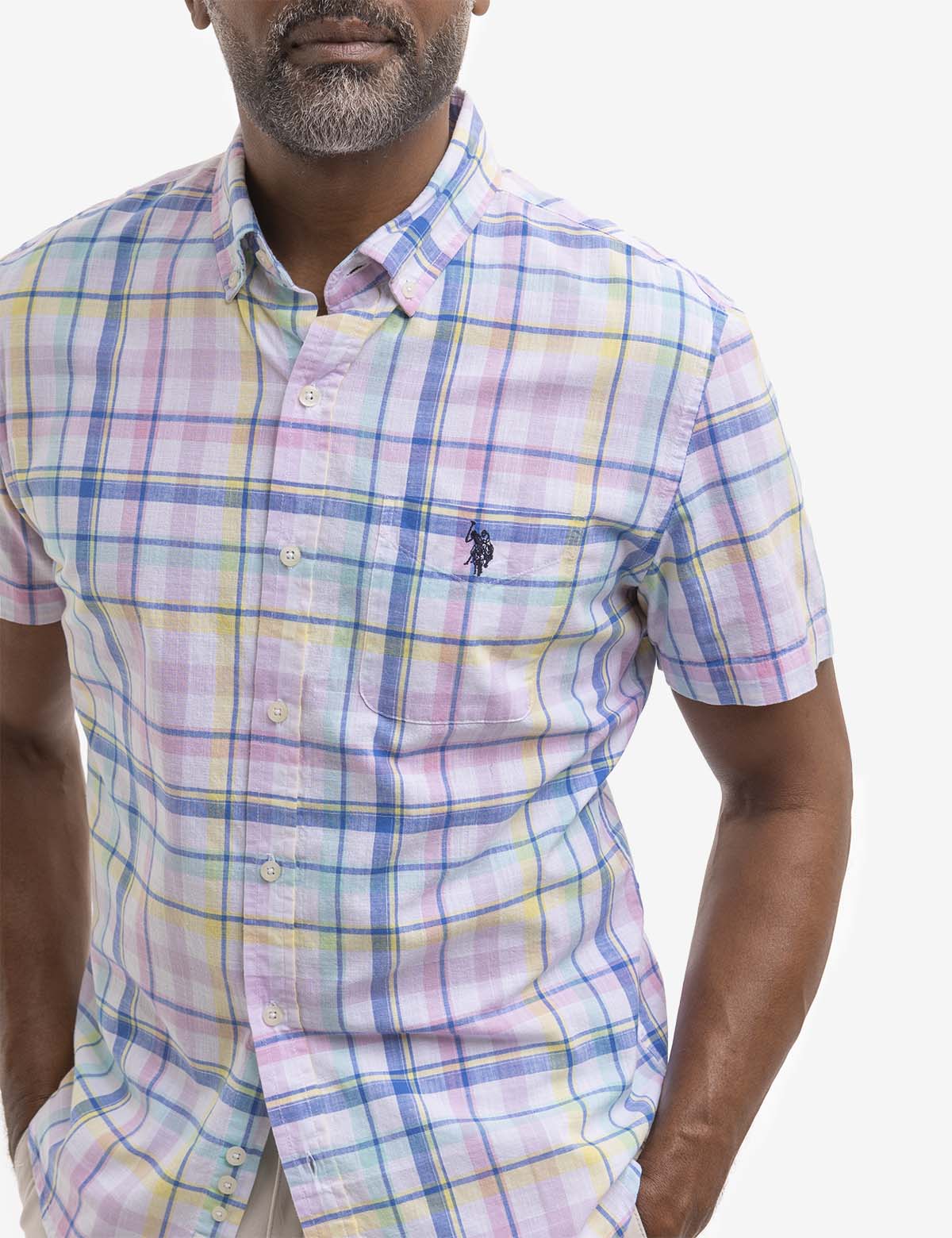 PLAID SHORT SLEEVE POPLIN SHIRT WITH POCKET - Image 3