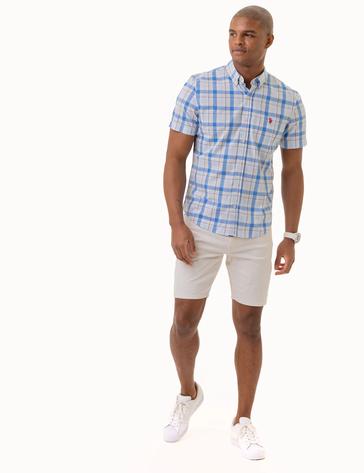 PLAID SHORT SLEEVE POPLIN SHIRT WITH POCKET - Image 3