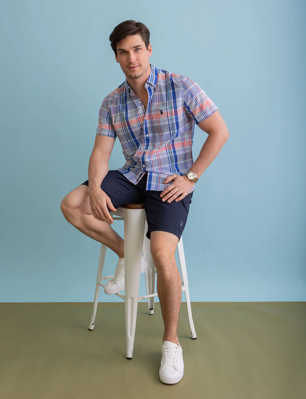 PLAID SHORT SLEEVE WOVEN SHIRT WITH POCKET - Image 2