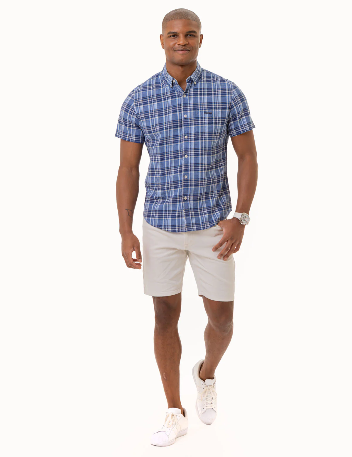 PLAID SLUB POPLIN SHORT SLEEVE SHIRT - Image 3
