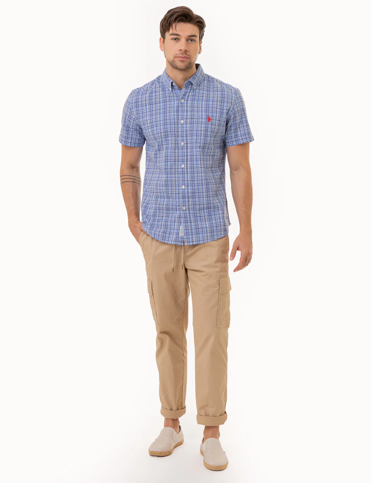 PLAID SLUB POPLIN SHORT SLEEVE SHIRT - Image 3