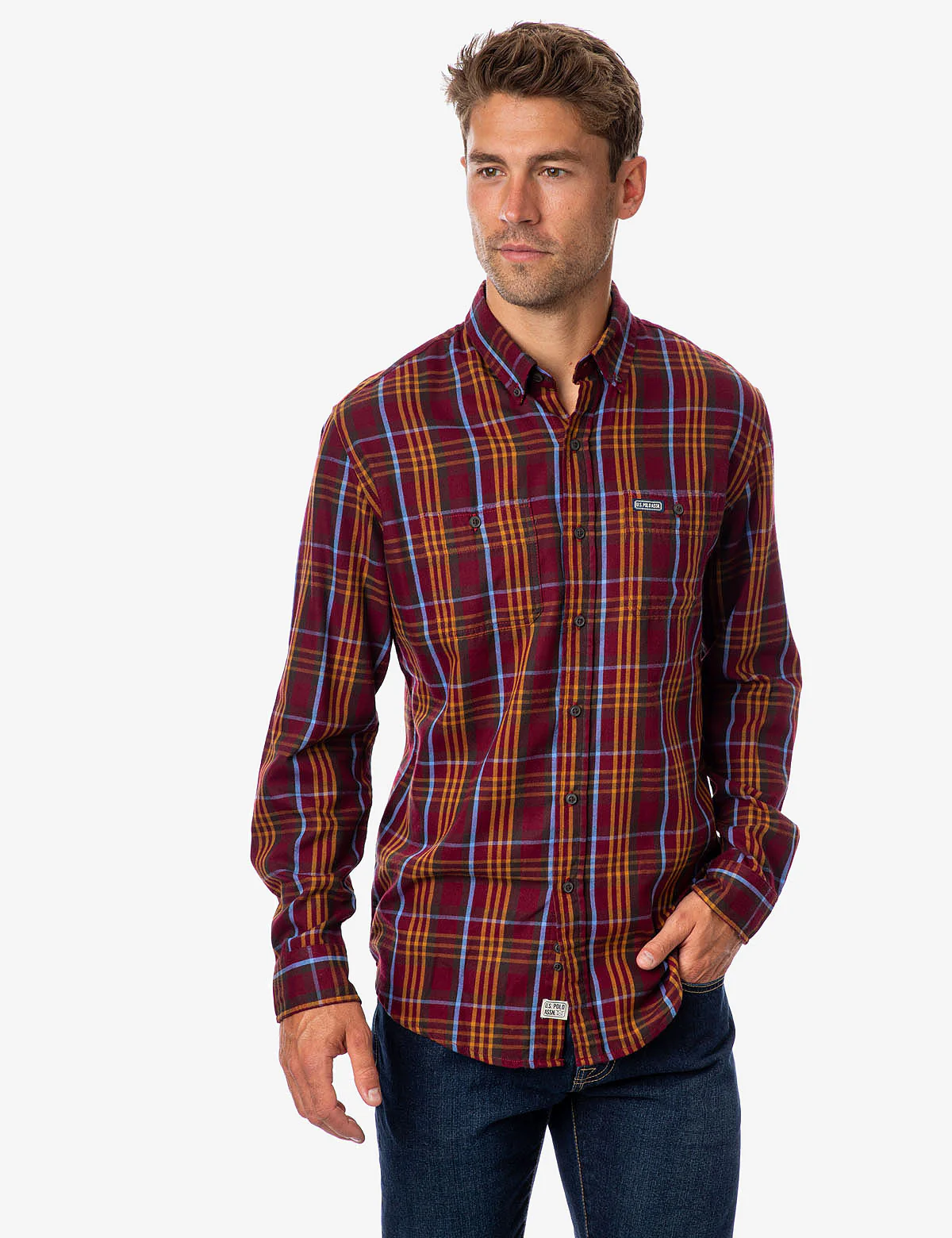 PLAID TWILL LONG SLEEVE SHIRT