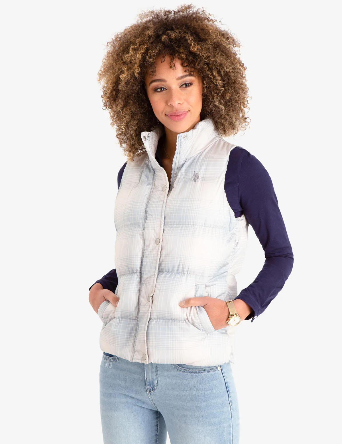 PLAID PUFFER VEST