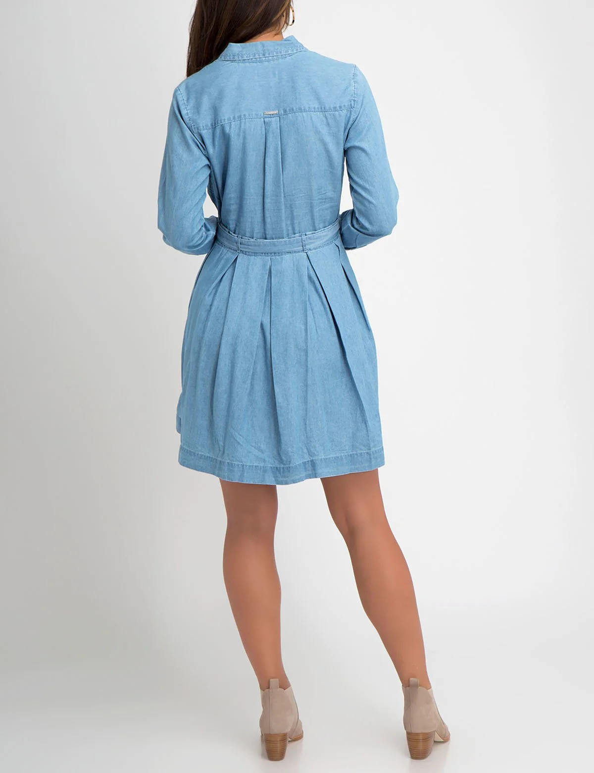 PLEATED DENIM DRESS - Image 3
