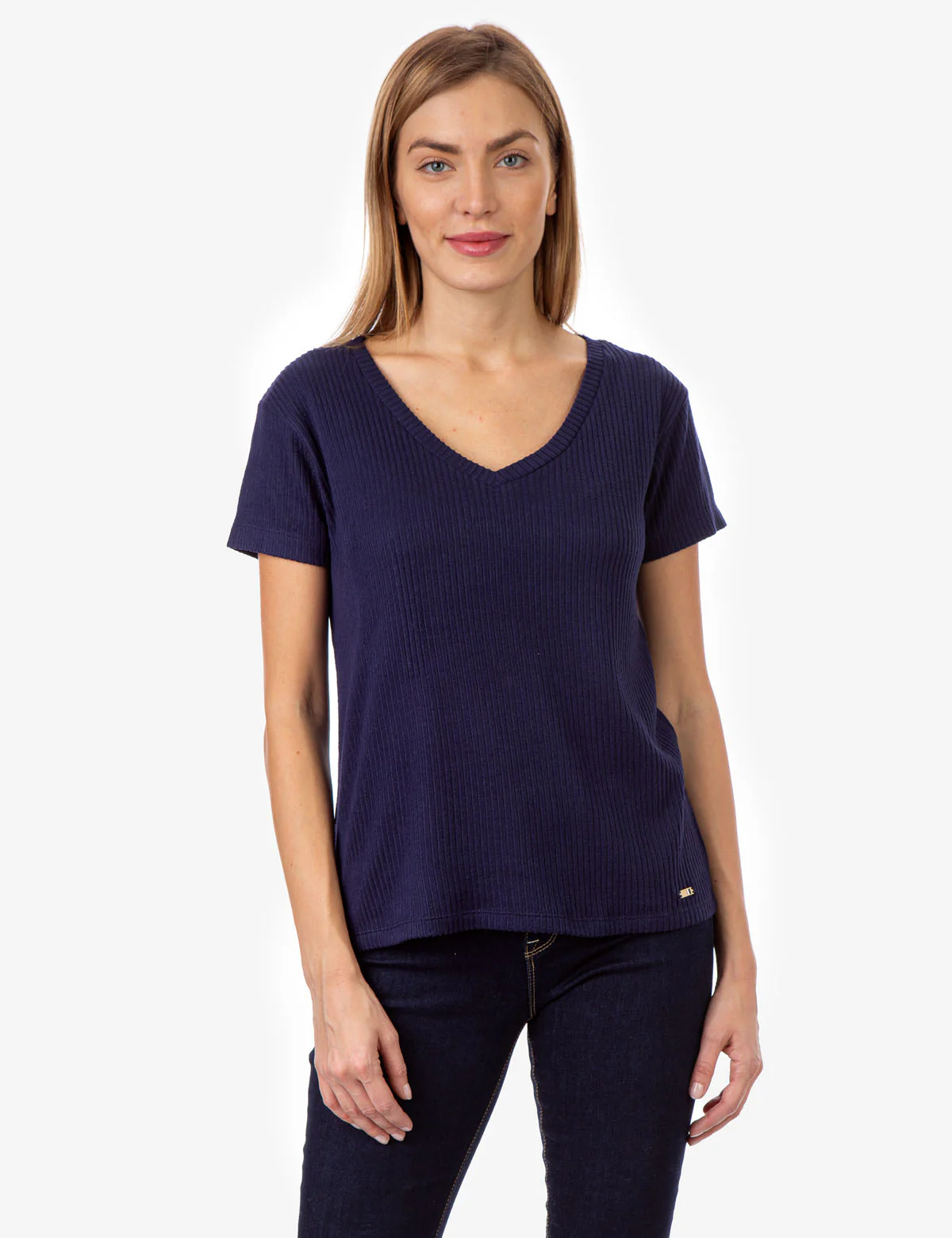 PLUSH RIB V-NECK TOP