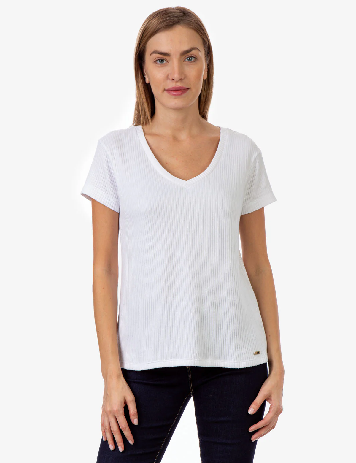 PLUSH RIB V-NECK TOP - Image 6