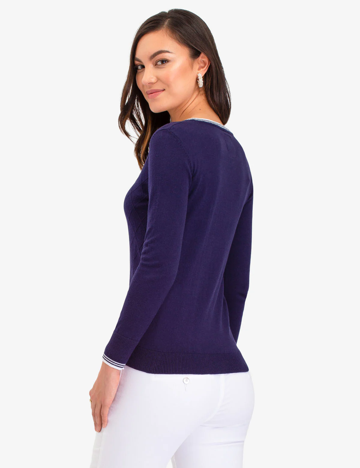 POINTELLE V-NECK SWEATER - Image 10