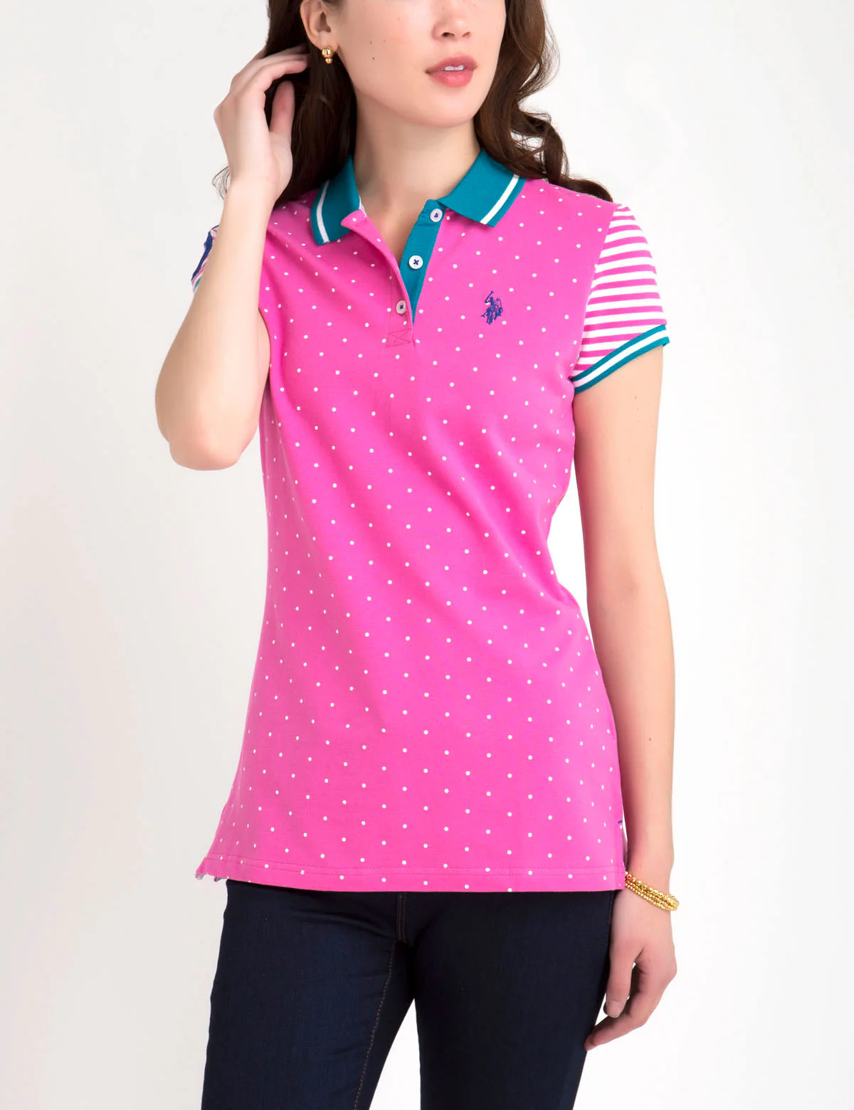 PREMIUM DOT STRIPE MIX POLO SHIRT - Image 7
