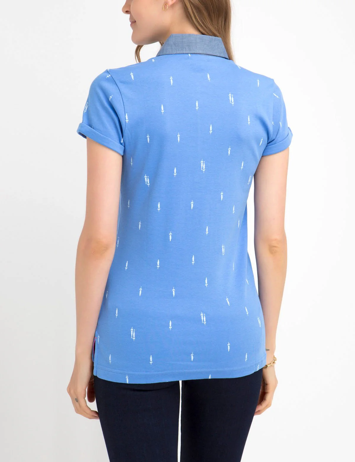 PREMIUM PRINT POLO SHIRT WITH CHAMBRAY COLLAR - Image 3