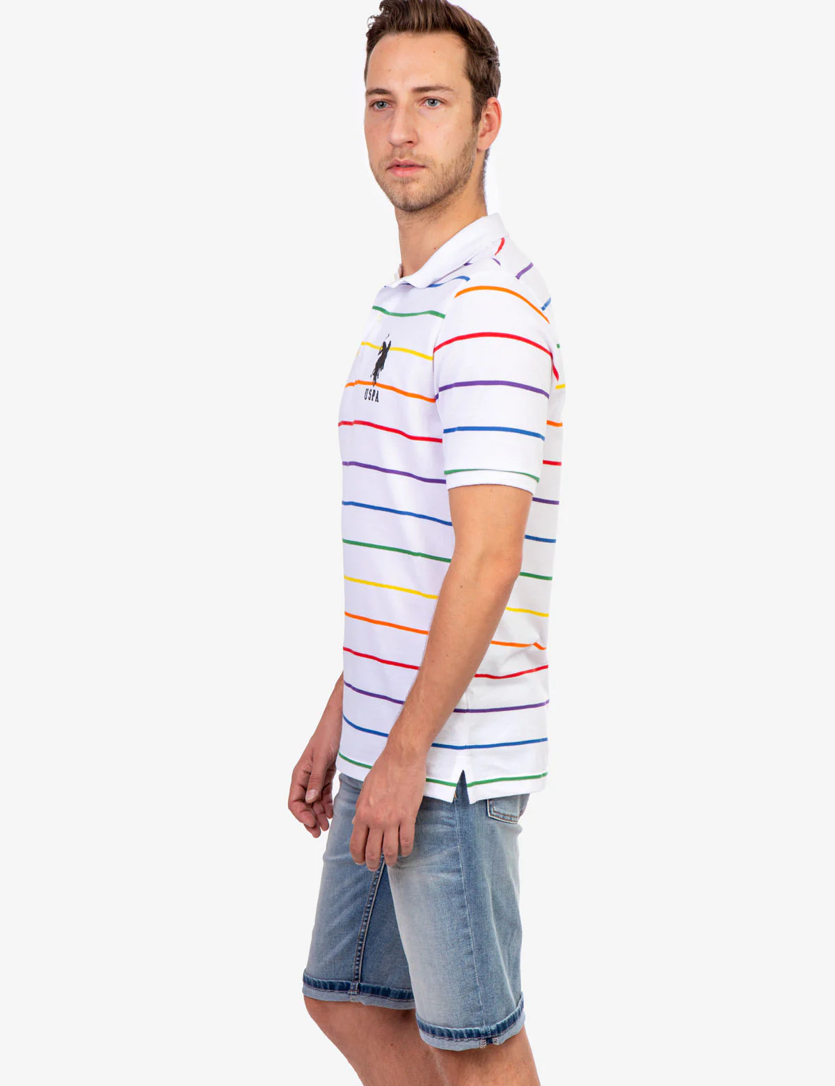 PRIDE YARN DYE STRIPE PIQUE POLO SHIRT - Image 11