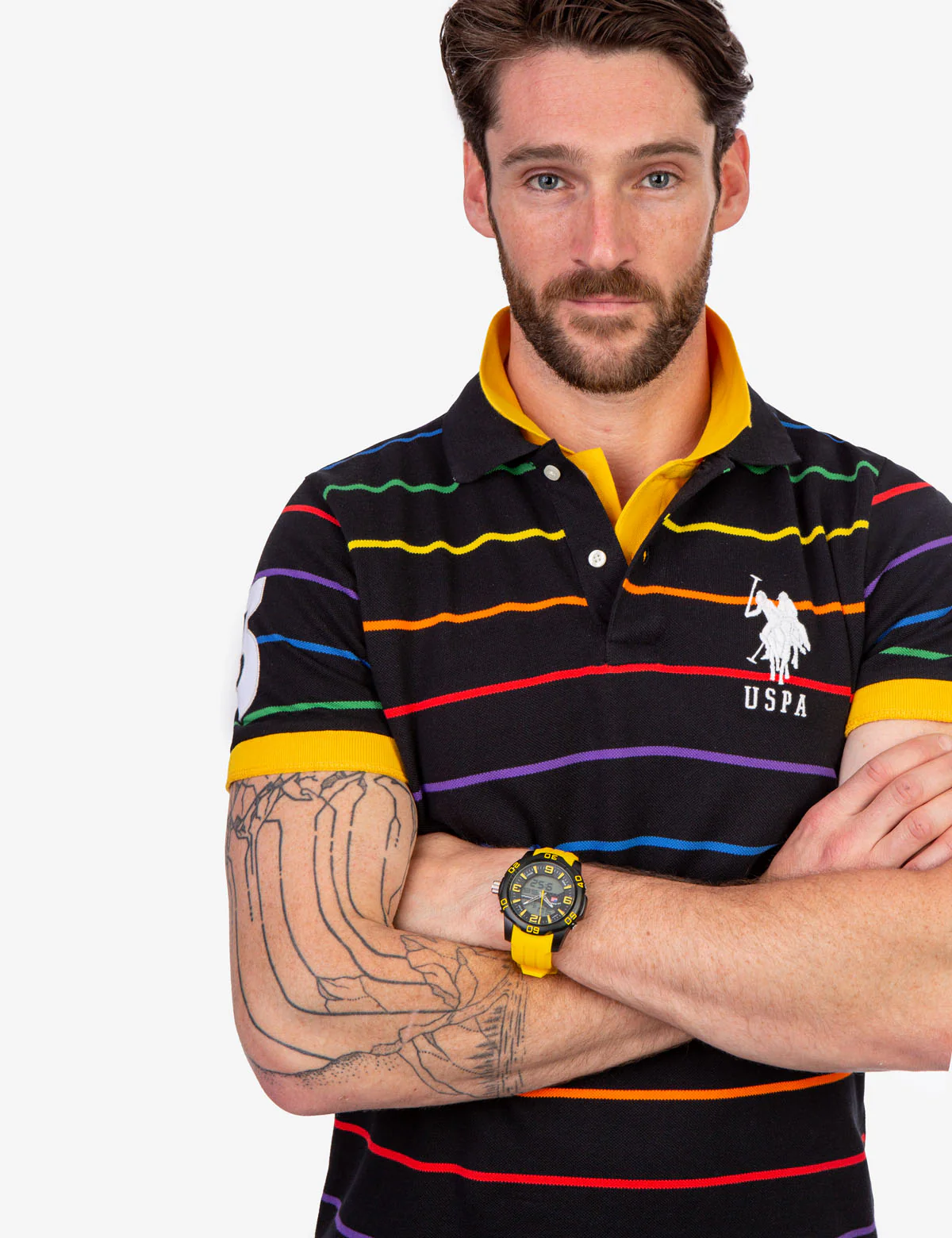 PRIDE YARN DYE STRIPE PIQUE POLO SHIRT - Image 7