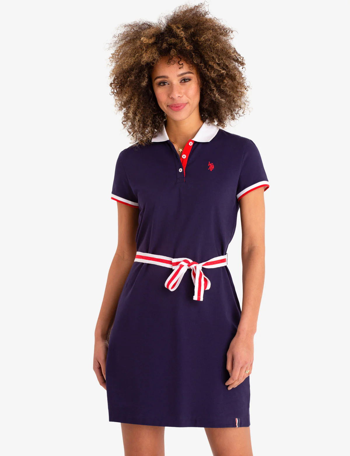 TIE FRONT POLO DRESS