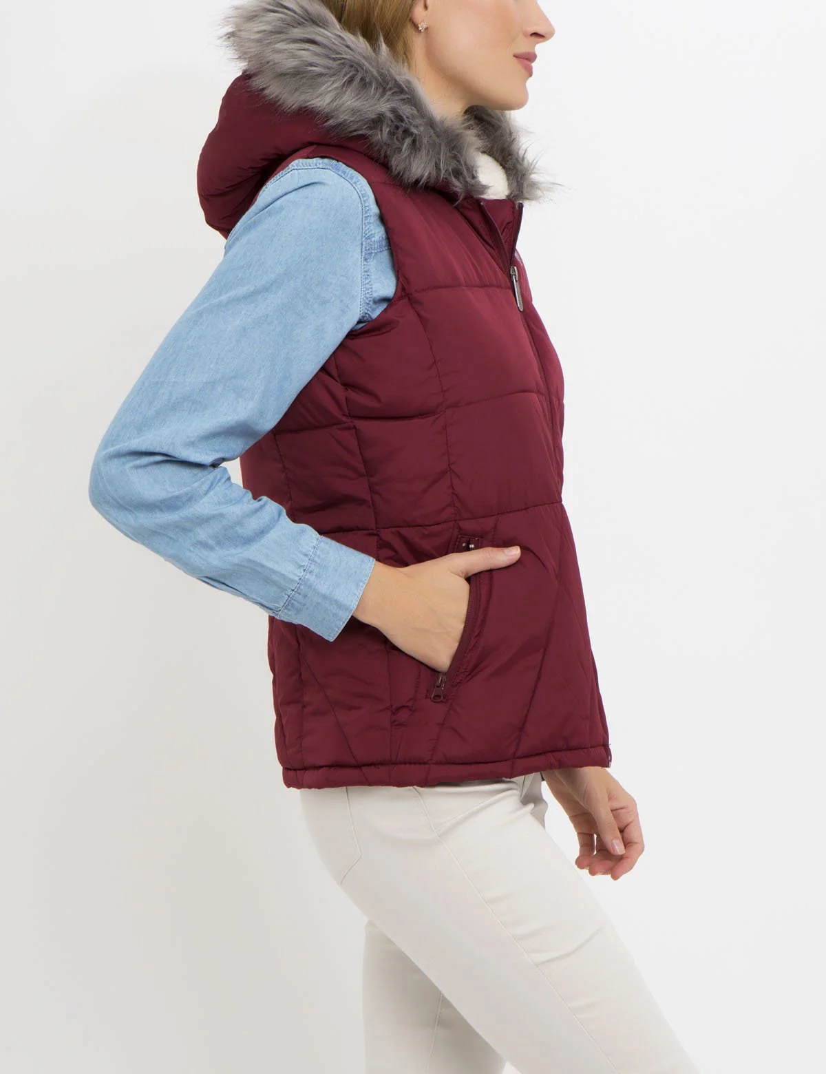 PRINCESS SEAM FUR HOOD VEST - Image 9