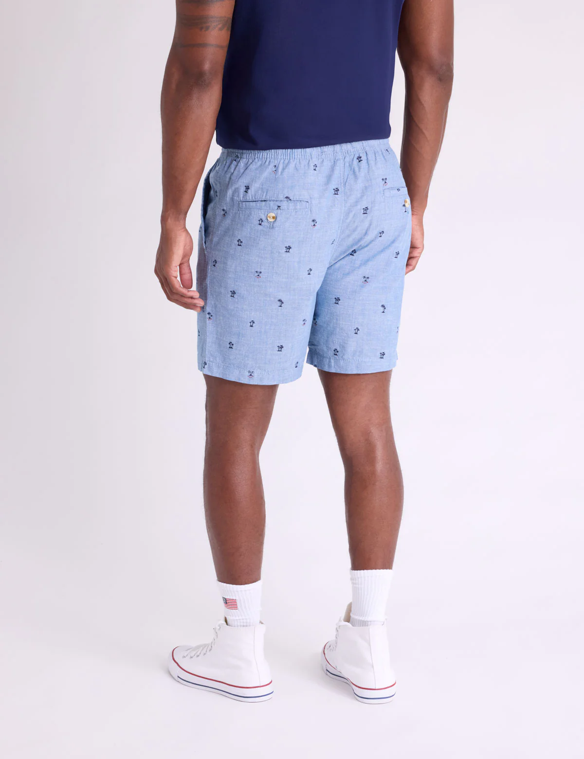 PRINTED DRAWSTRING JOGGER SHORTS - Image 5