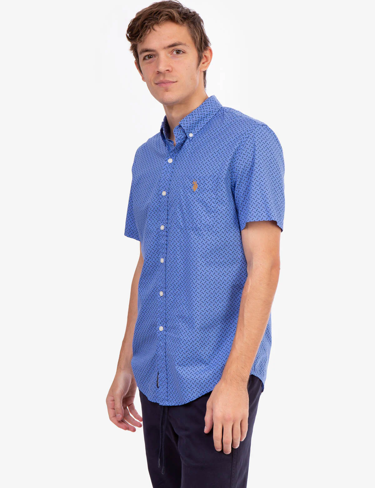 PRINTED SLUB POPLIN SHORT SLEEVE SHIRT - Image 3
