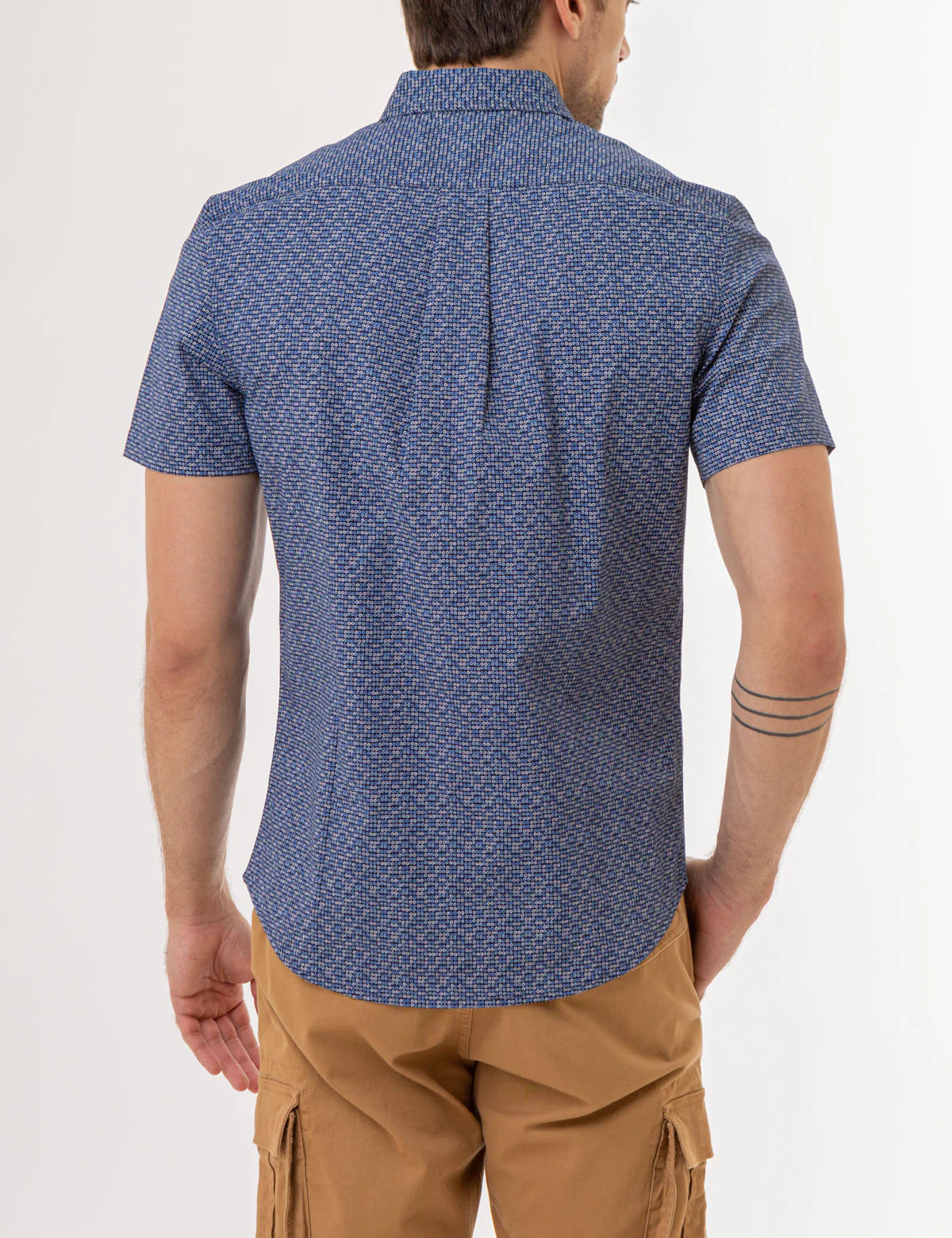 PRINTED STRETCH POPLIN SHORT SLEEVE SHIRT - Image 3