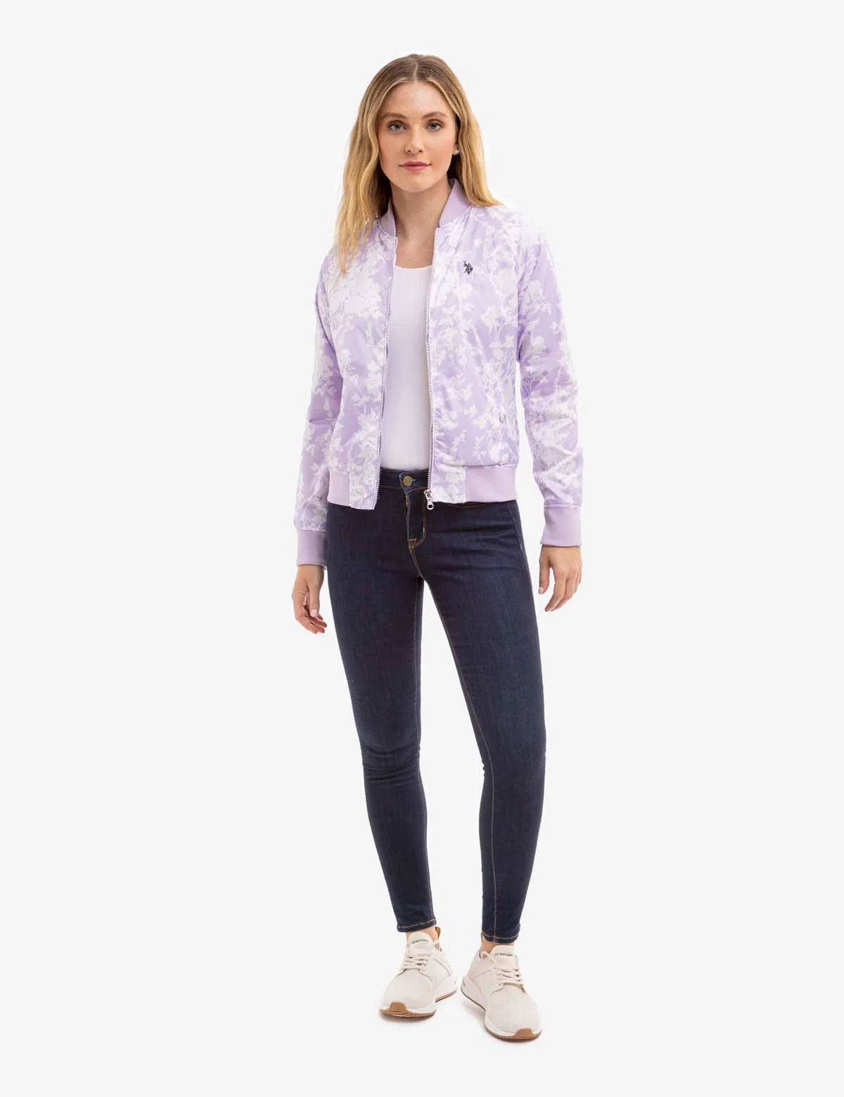 PRINTED ZIP FRONT BOMBER JACKET - Image 2