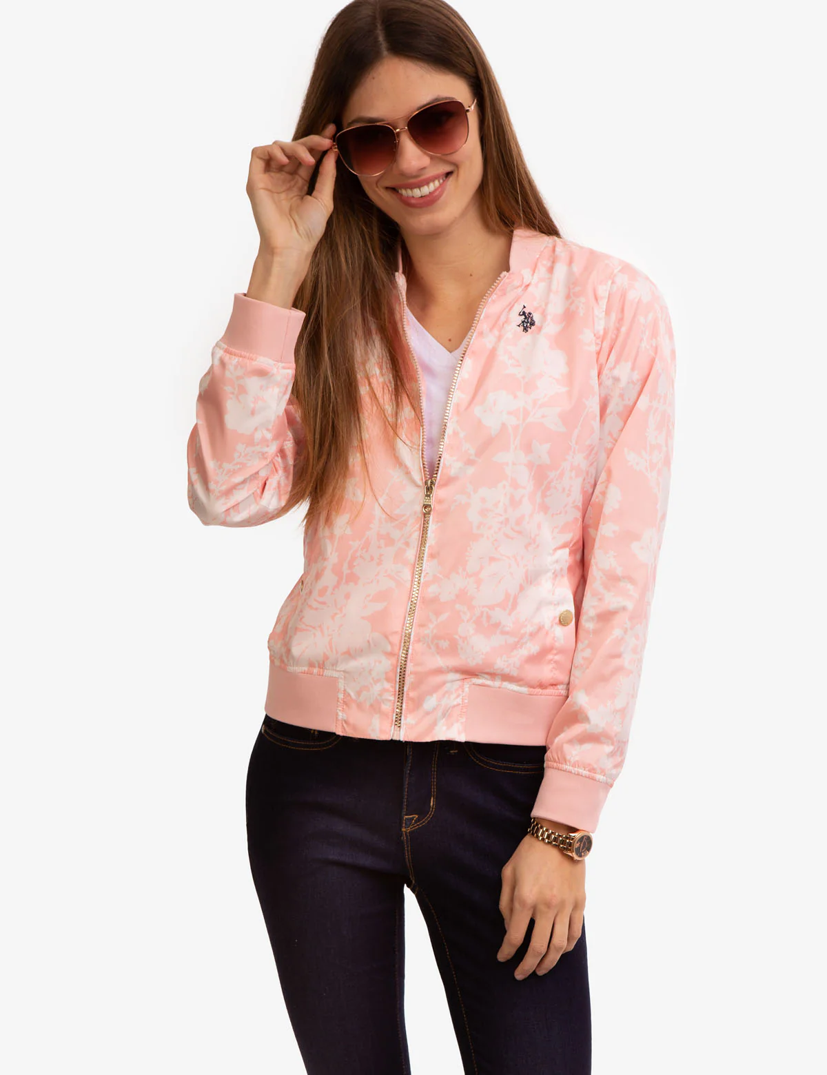 PRINTED ZIP FRONT BOMBER JACKET - Image 2