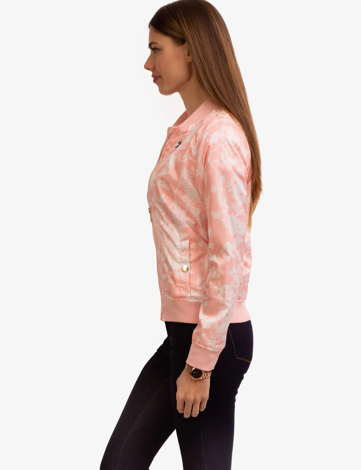 PRINTED ZIP FRONT BOMBER JACKET - Image 3