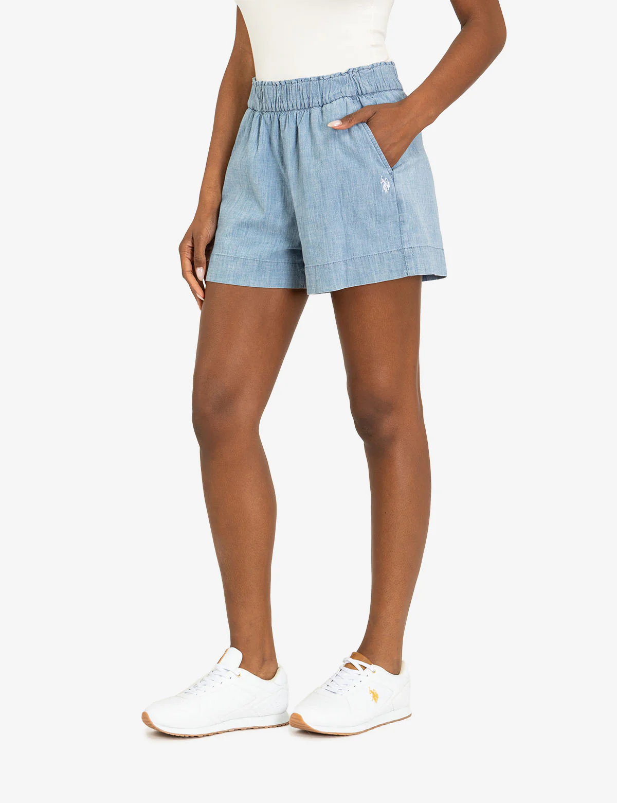 PULL ON CHAMBRAY SHORTS - Image 2