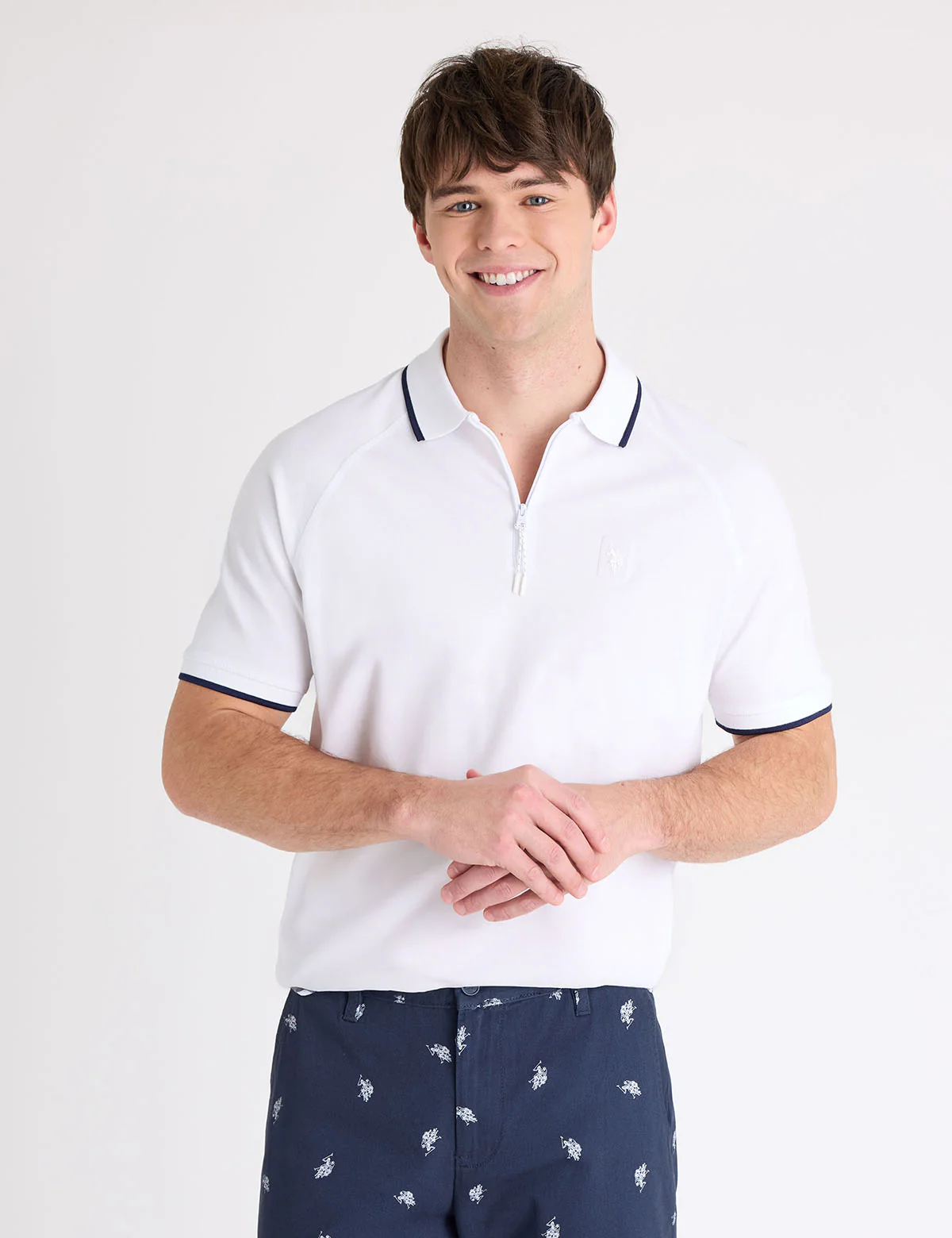 QUARTER ZIP RAGLAN SLEEVE POLO SHIRT - Image 2