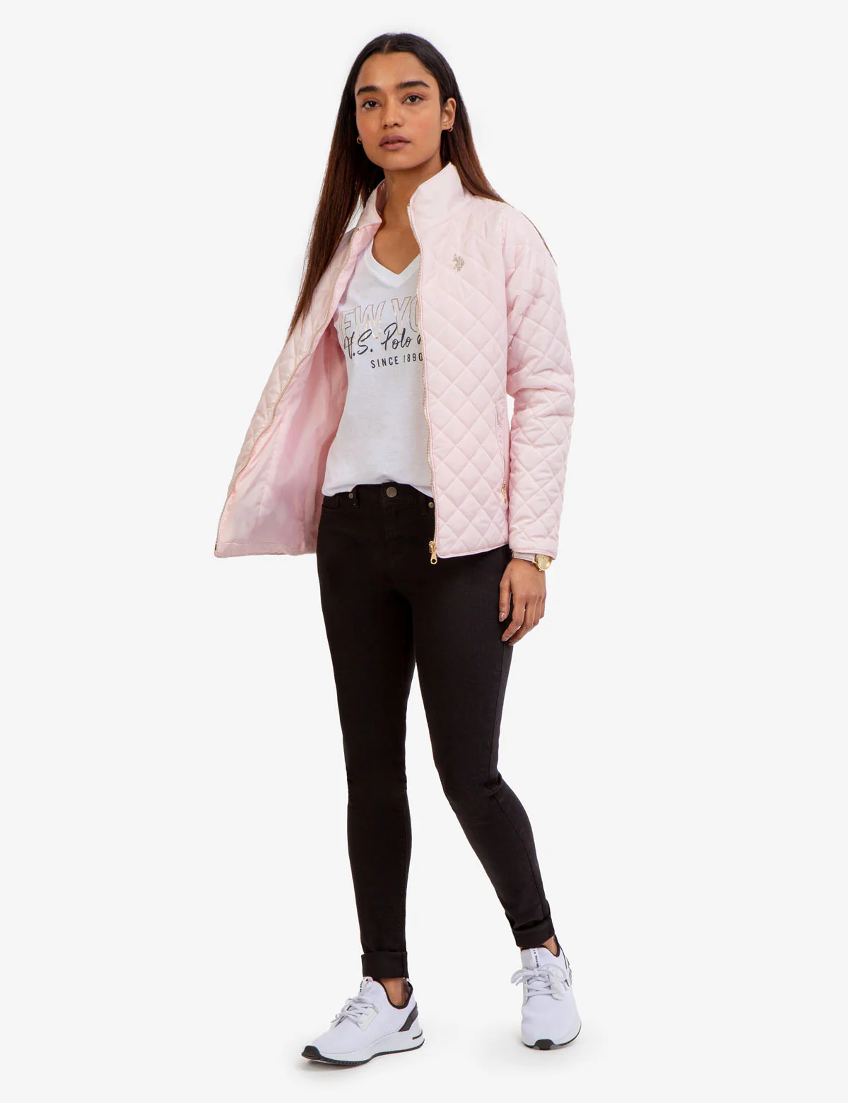 QUILTED SIDE KNIT MOTO JACKET - Image 2