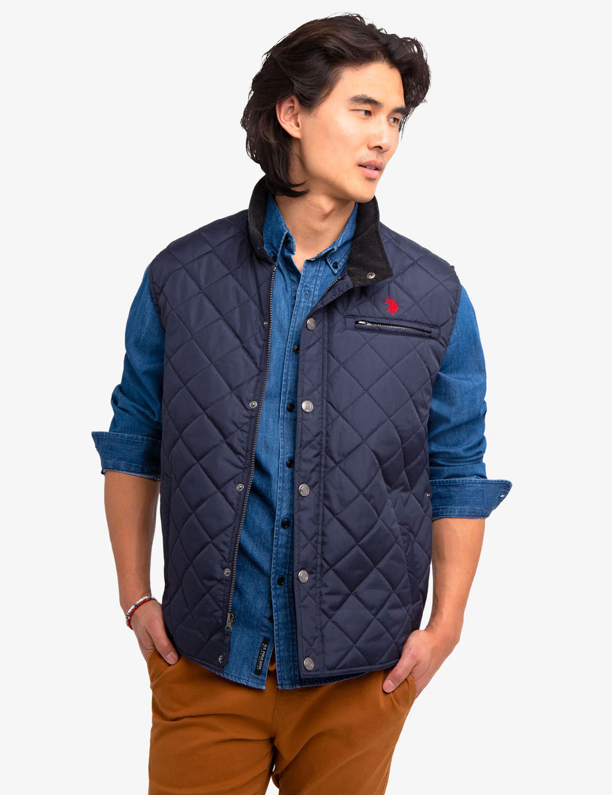 QUILTED VEST WITH CORDUROY COLLAR - Image 8