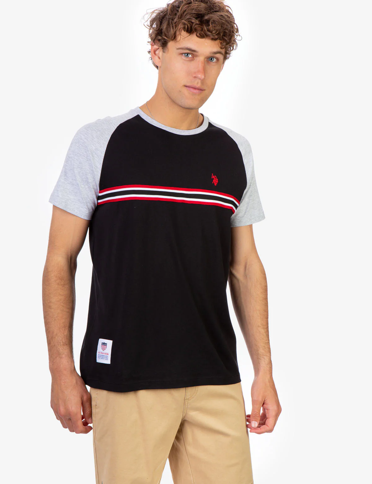 RAGLAN CHEST STRIPE T-SHIRT