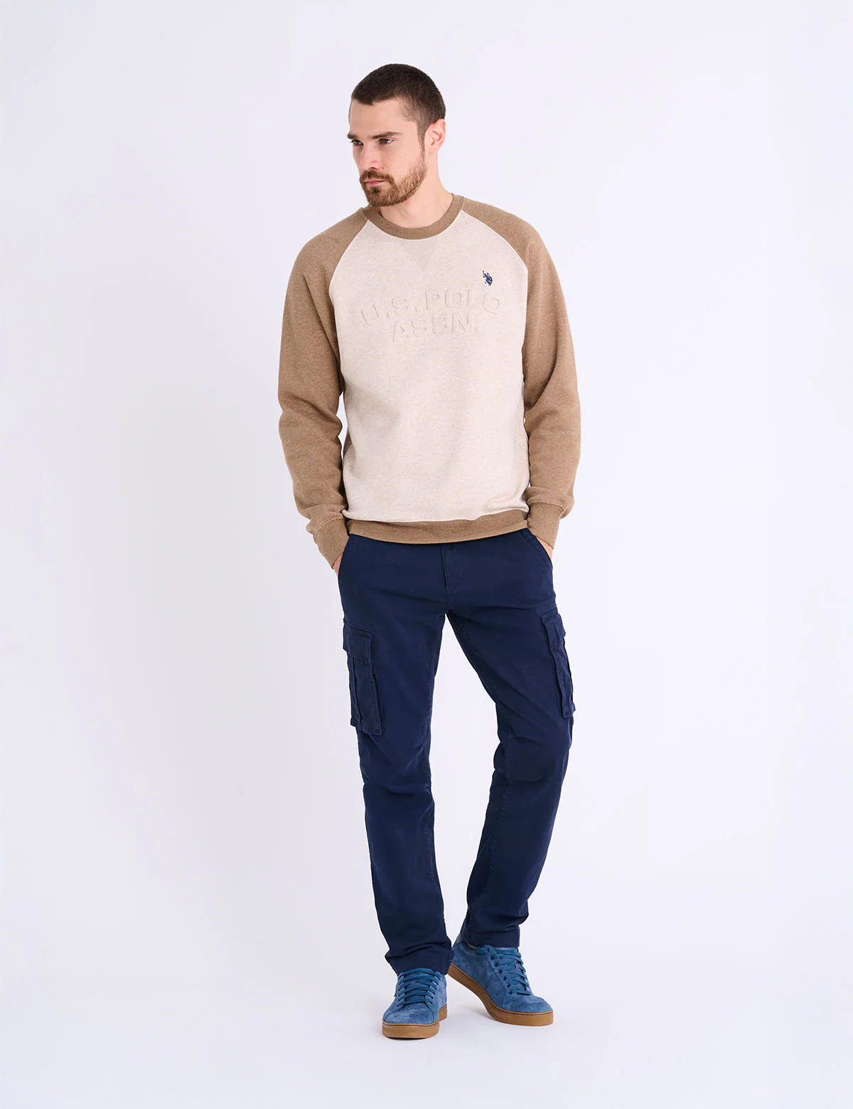 RAGLAN SLEEVE EMBOSSED FLEECE PULLOVER - Image 3
